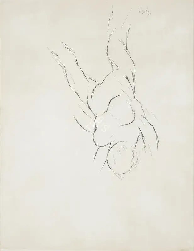 Mehta, Tyeb (Artist). Falling Figure, 1992 | Drawing