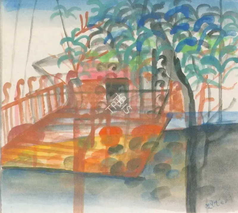 Khakhar, Bhupen (Artist). terrace, n.d. | Painting