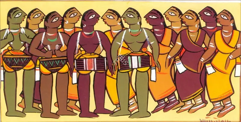 Roy, Jamini (Artist). Musicians, n.d. | Painting