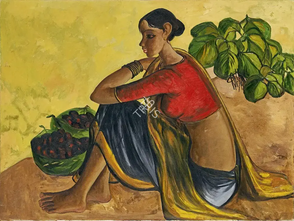 Prabha, B. (Artist). Fruit Seller, n.d. | Painting