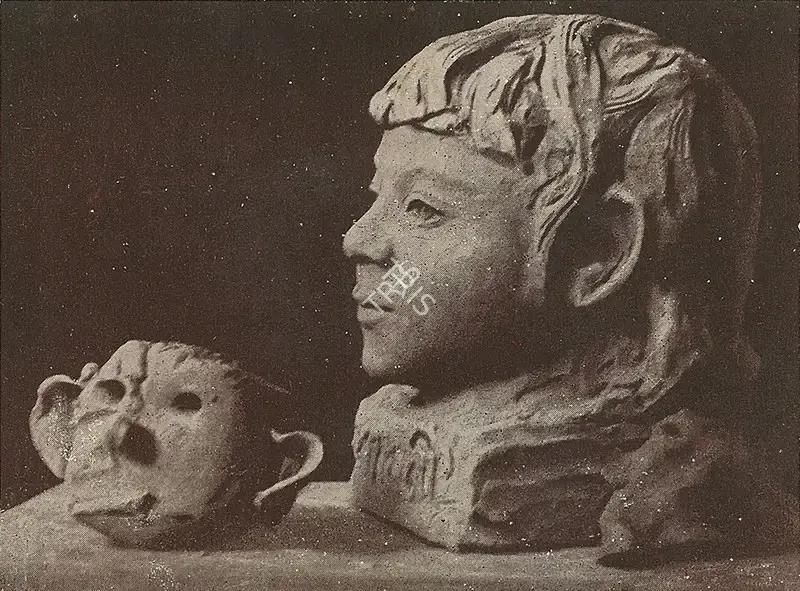 Khastgir, Sudhir (Artist). Shamali Khastgir with Her Hand Work. n.d. | Marg, July 1951 | Sculpture | FineArts | 00673888