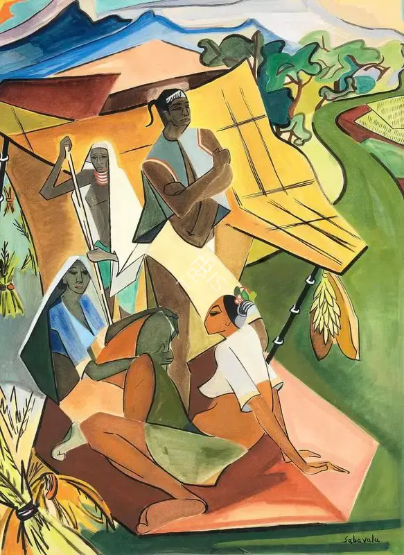 Sabavala, Jehangir (Artist). Untitled (Women resting from the Harvest), n.d. | Painting