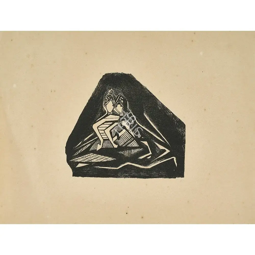 Tagore, Rabindranath (Artist). Lovers, n.d. | Graphic Art