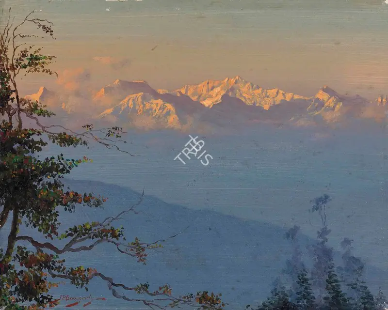Gangooly, J.P. (Artist). Untitled (Himalayan Landscape). Oil on board, n.d. | Painting | FineArts | 00641831