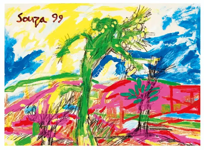 Souza, F.N. (Artist). Untitled (Landscape), 1999 | Painting