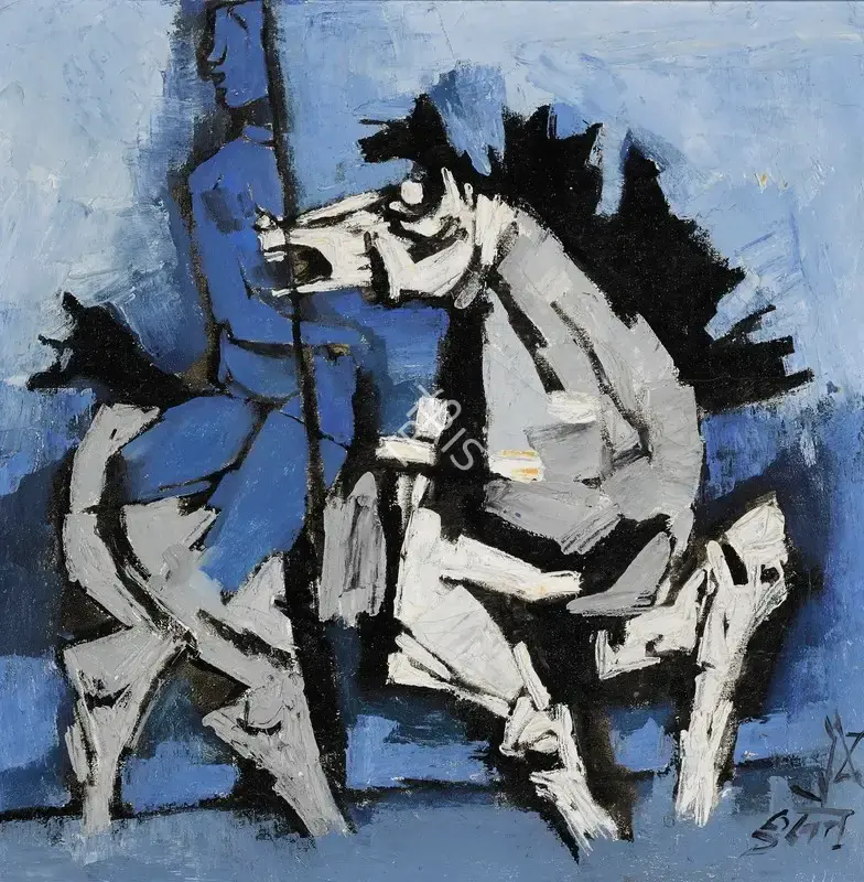 Husain, M.F. (Artist). Untitled (Woman on a Horse), n.d. | Painting