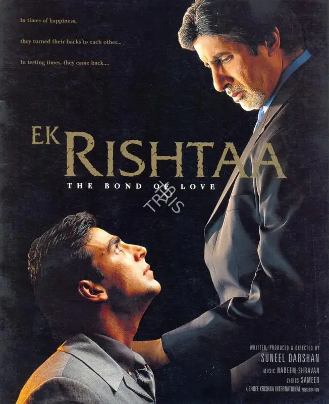 Darshan, Suneel (Producer), Ek Rishtaa, 2001 | Song-Synopsis Booklet | CinemaEducation | 00864305