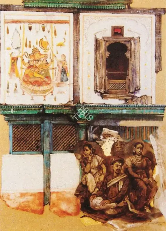 Bahulkar, Suhas (Artist). Divine facade XII. Gouache on paper, n.d. | Painting | FineArts | 00372069