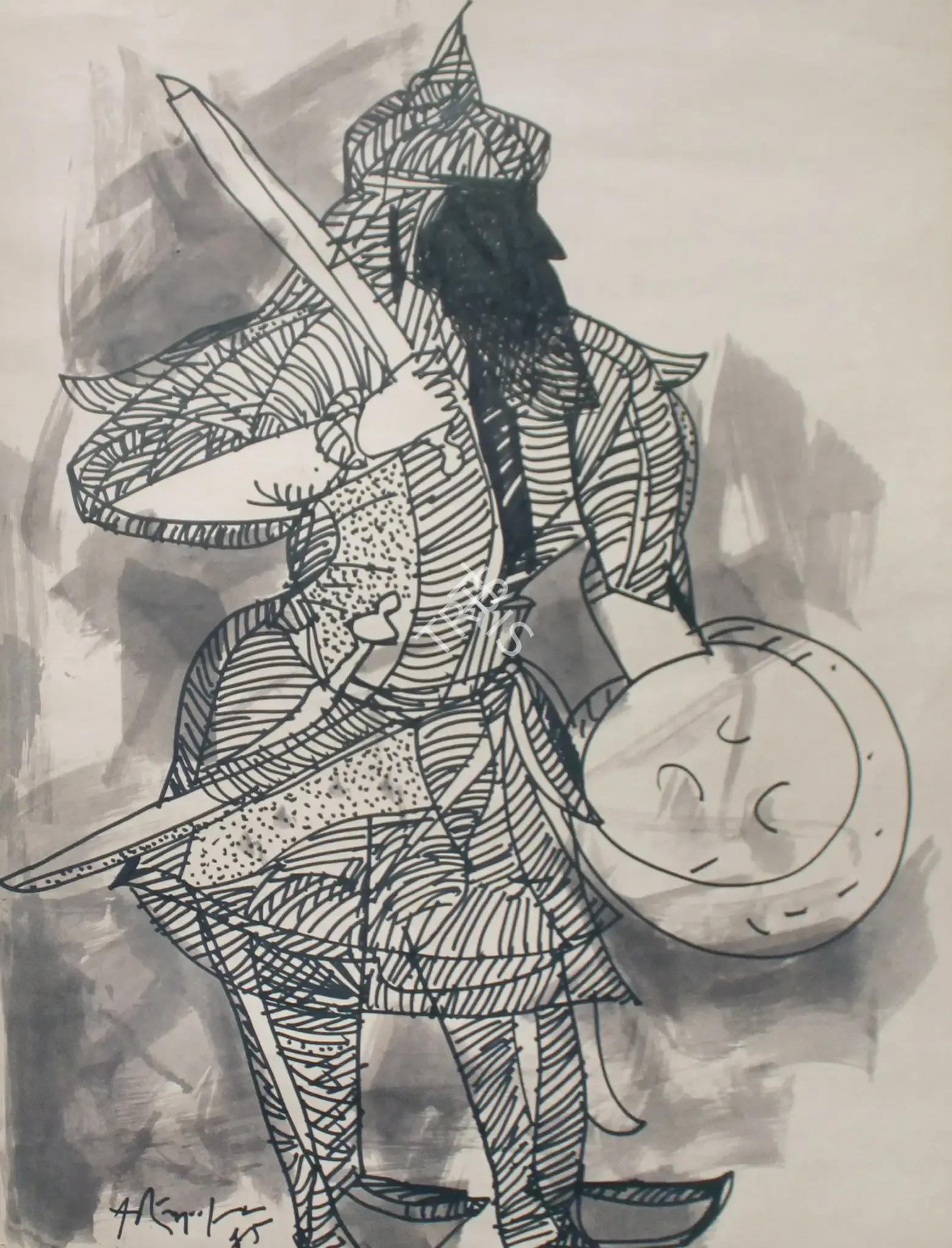 Adimoolam, K.M. (Artist). Untitled, 1985 | Painting