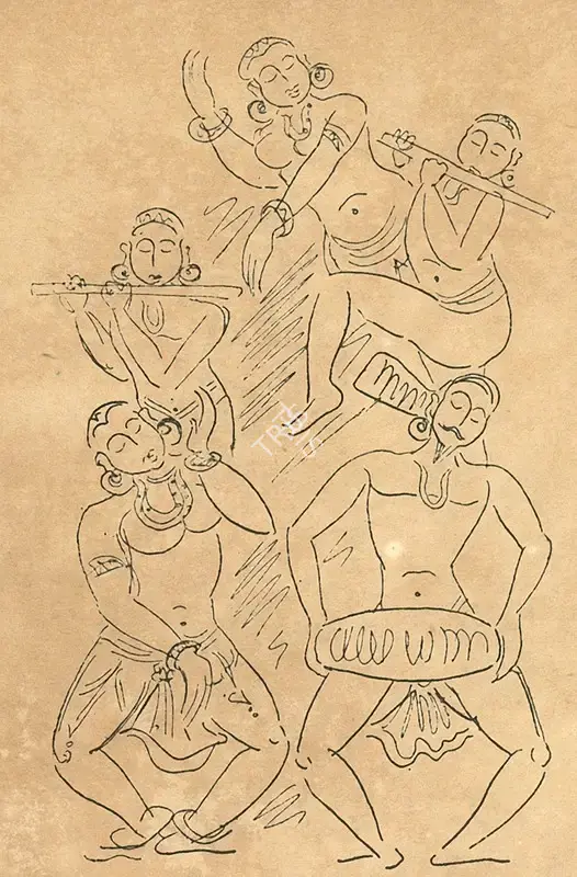 Unknown (Artist). Sculptureed Frieze on Nritya-sabha Pillar. n.d. | Marg, July 1951 | Drawing | FineArts | 00673893
