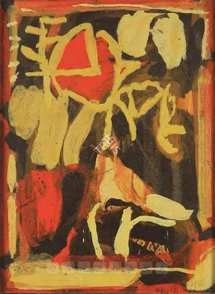 Raza, S.H. (Artist). Untitled. Oil on board, 1971 | Painting | FineArts | 00376000