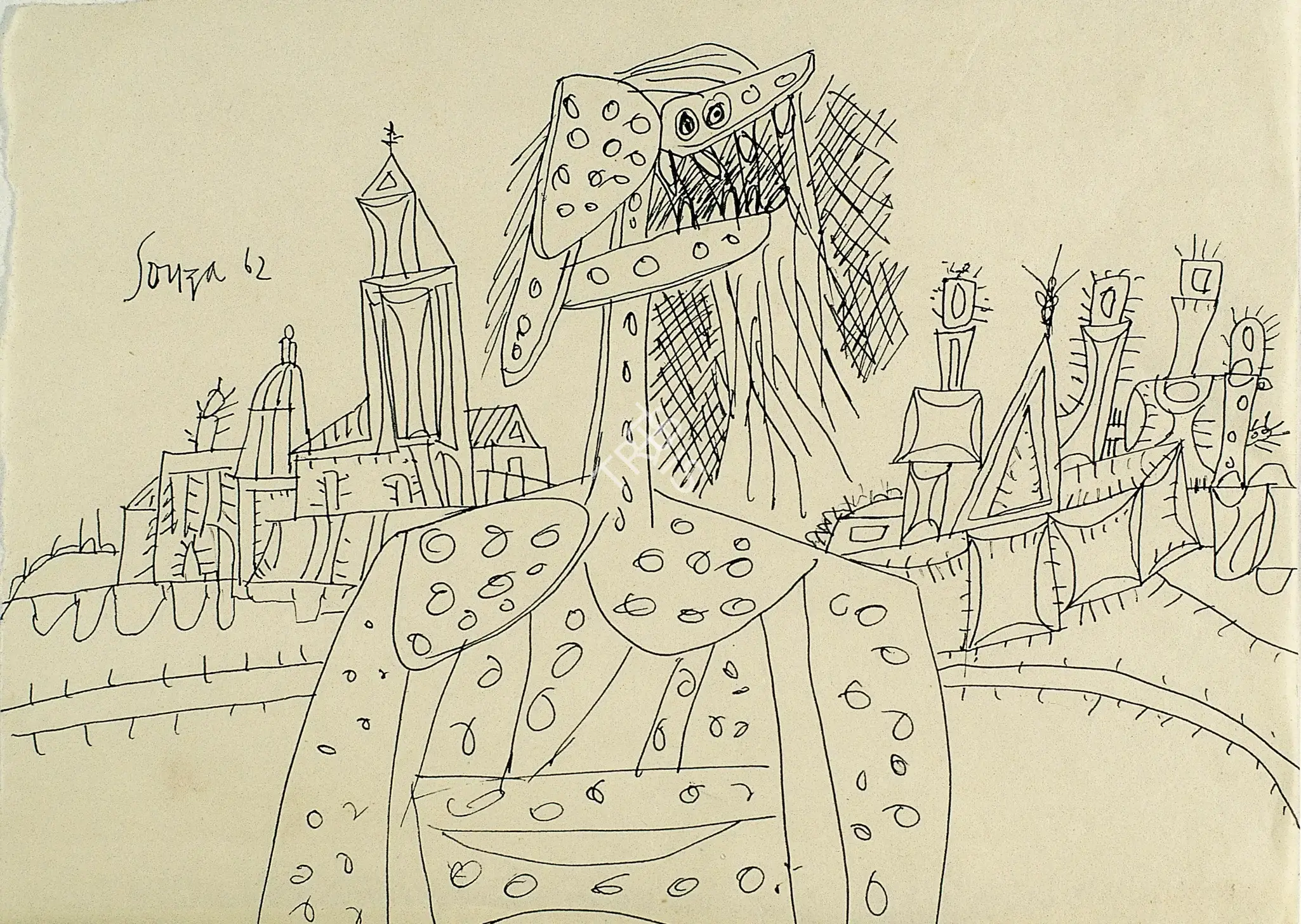 Souza, F.N. (Artist). Untitled, 1962 | Drawing