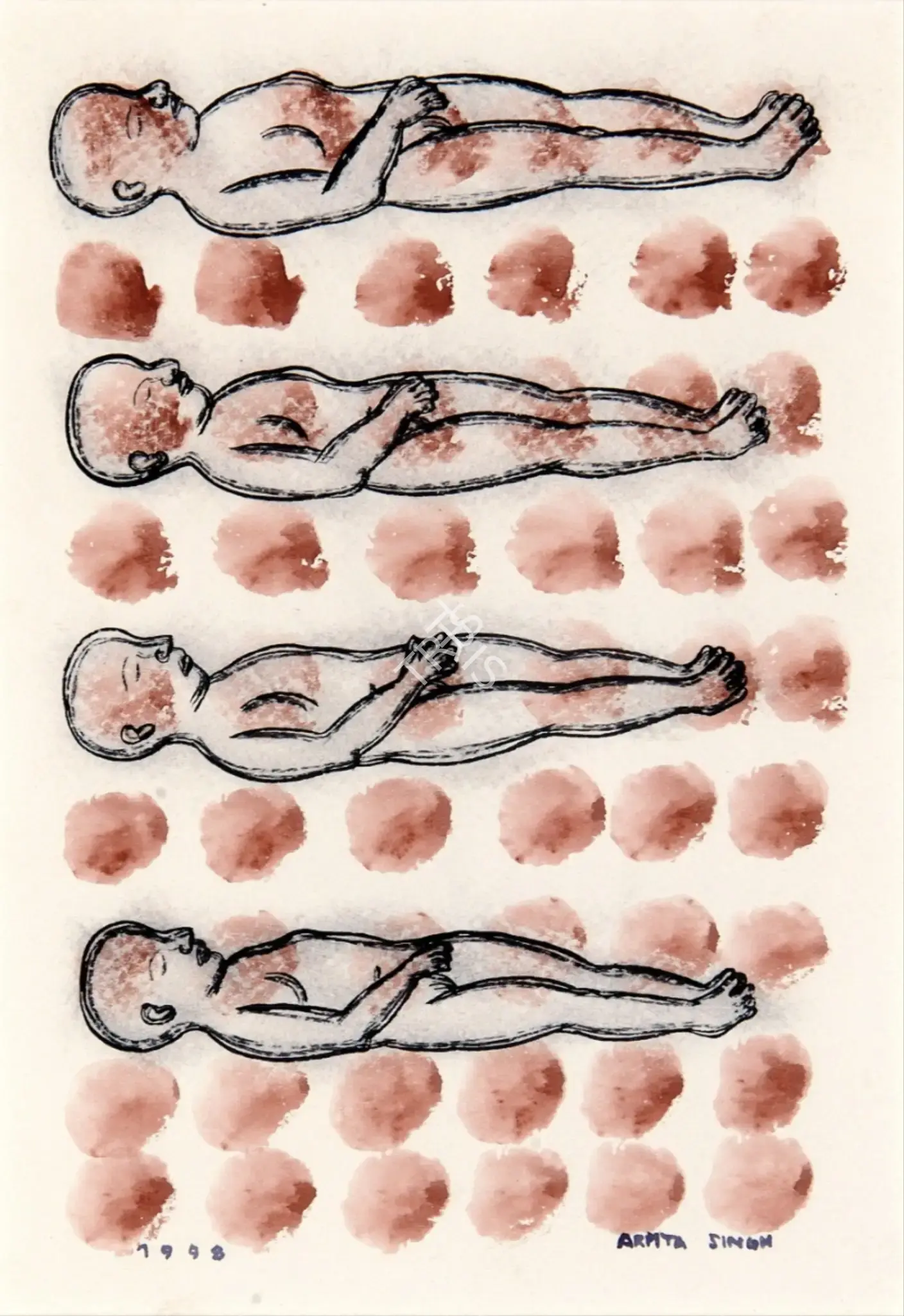 Singh, Arpita (Artist). Floating Figures, 1998 | Painting