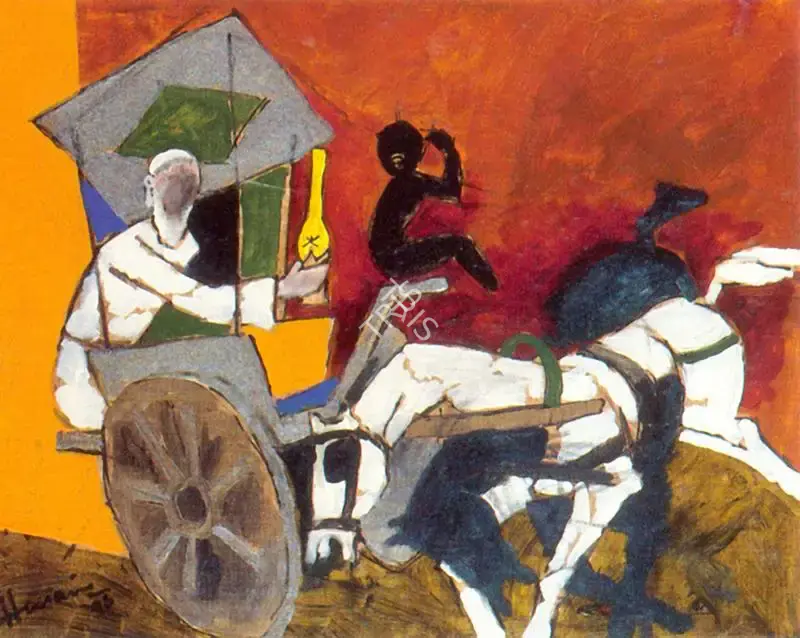 Husain, M.F. (Artist). Dada Abdul Ka Tanga, 1996 | Painting