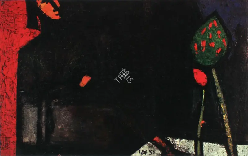 Raza, S.H. (Artist). Woman with a Tree, 1953 | Painting