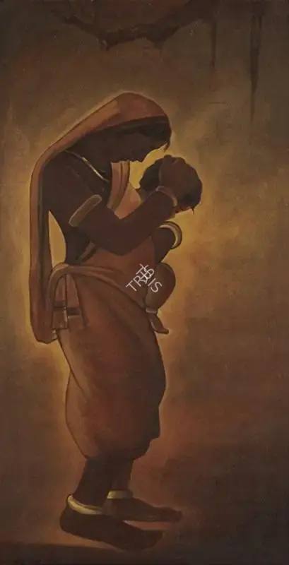Roy, Jamini (Artist). Mother and child, n.d. | Painting