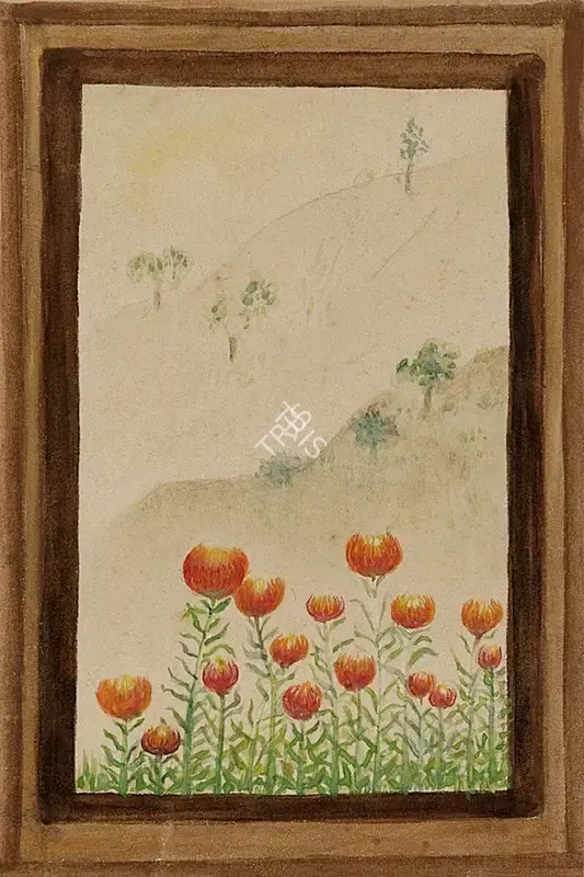 Tagore, Rathindranath (Artist). Untitled (Poppies Through a Window in Kalimpong). Watercolour on paper, n.d. | Painting | FineArts | 00595523
