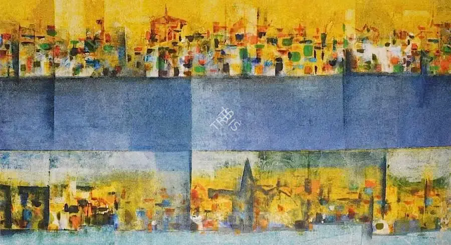 Bakre, S.K. (Artist). Thames. Acrylic on canvas, 1969 | Painting | FineArts | 00756270