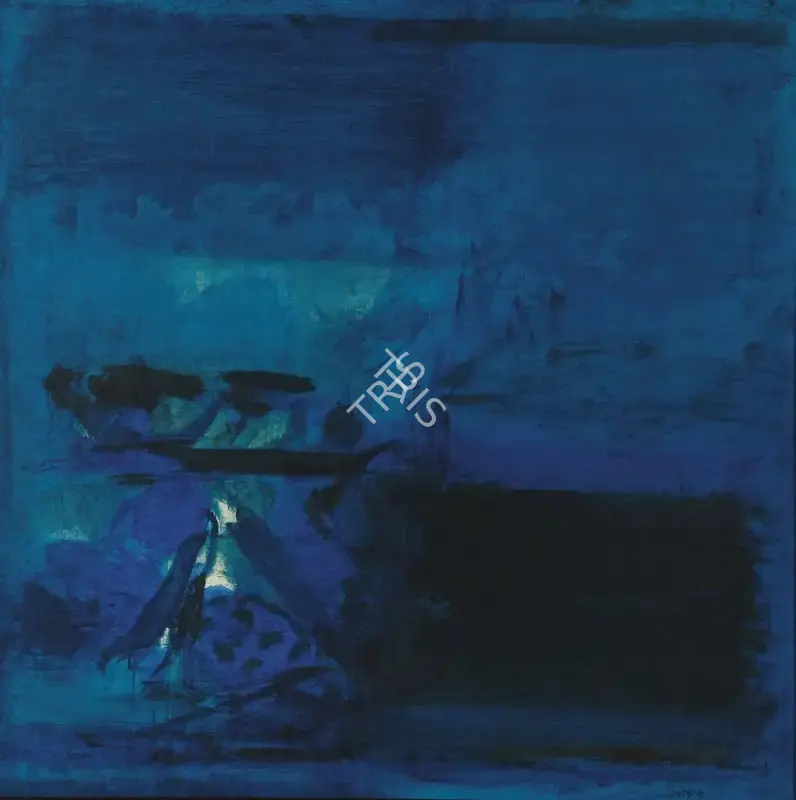 Raza, S.H. (Artist). Blue. Acrylic on canvas, 1972 | Painting | FineArts | 00646665