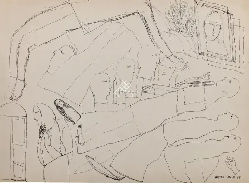 Singh, Arpita (Artist). Untitled, 1985 | Drawing