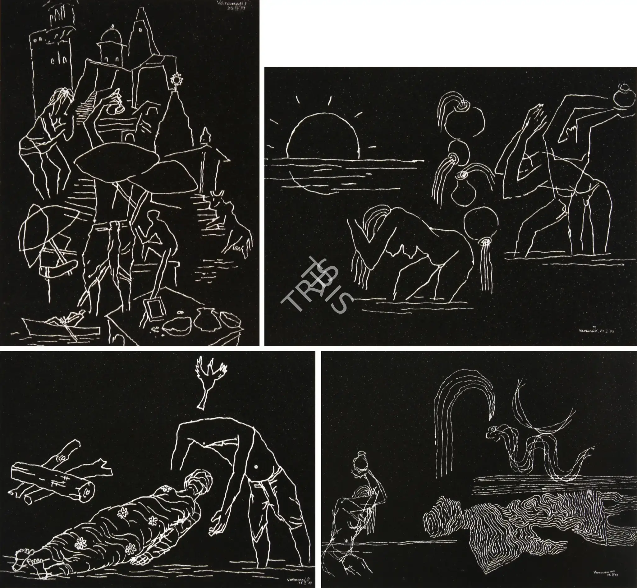 Husain, M.F. (Artist). Varanasi Series I, n.d. | Graphic Art