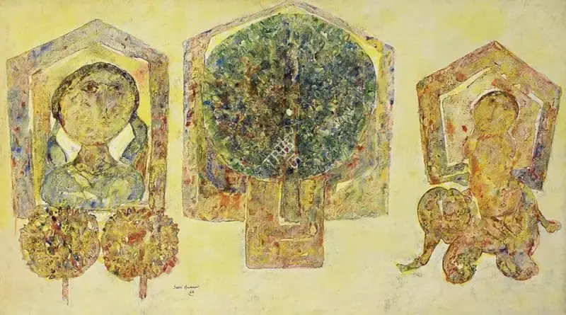 Burman, Sakti (Artist). Untitled. Oil on canvas, 1966 | Painting | EconomicsArt | 00869347