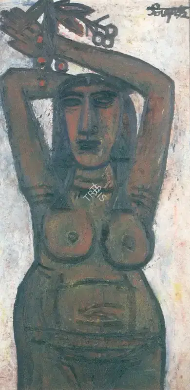 Souza, F.N. (Artist). Girl with Fruit, 1952 | Painting