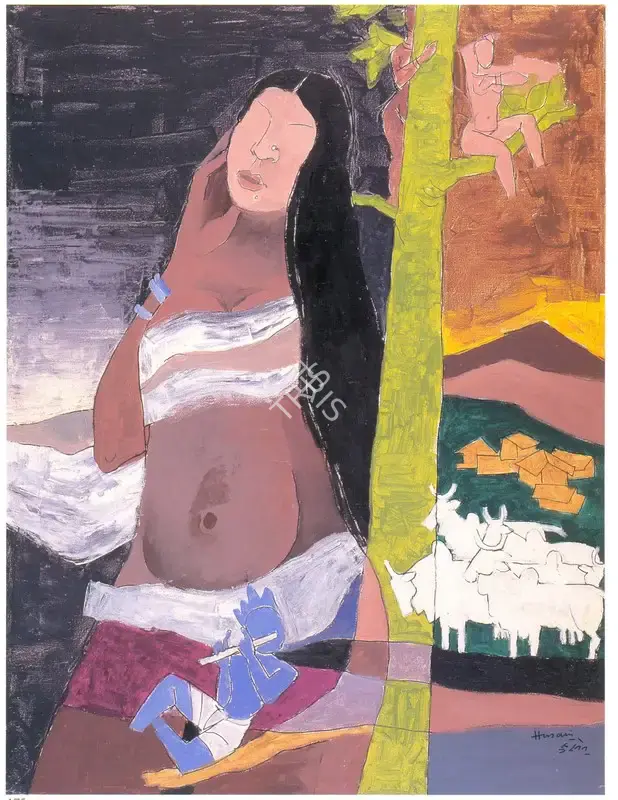 Husain, M.F. (Artist). Bal Krishna Rural India, n.d. | Painting