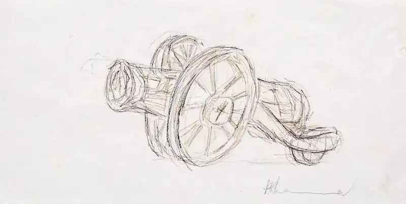 Khanna, Krishen (Artist). Kim's Gun, n.d. | Painting