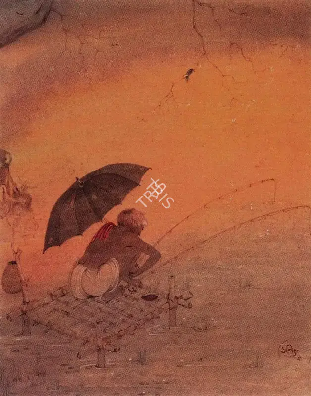 Chatterjee, Sanat (Artist). Patience. Watercolour heightened with bodycolour on paper, n.d. | Painting | FineArts | 00375885