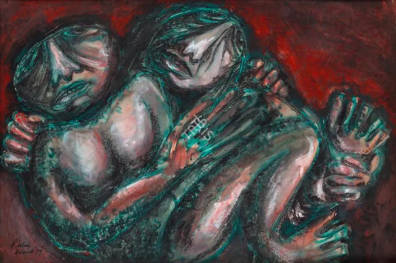 Mondal, Rabin (Artist). Untitled. Mixed media on paper, 1979 | Painting | FineArts | 00595768