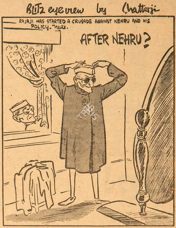 Chatterjee, Basu (Cartoonist). After Nehru ?, 1960 | Cartoons
