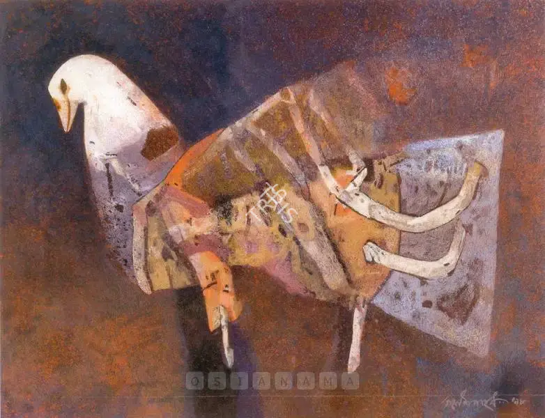 Pyne, Ganesh (Artist). The Bird. Tempera on canvas, n.d. | Painting | FineArts | 00600686