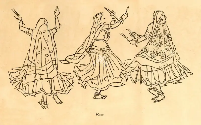 Tana, Pradumna (Artist). Raas, n.d. | Drawing