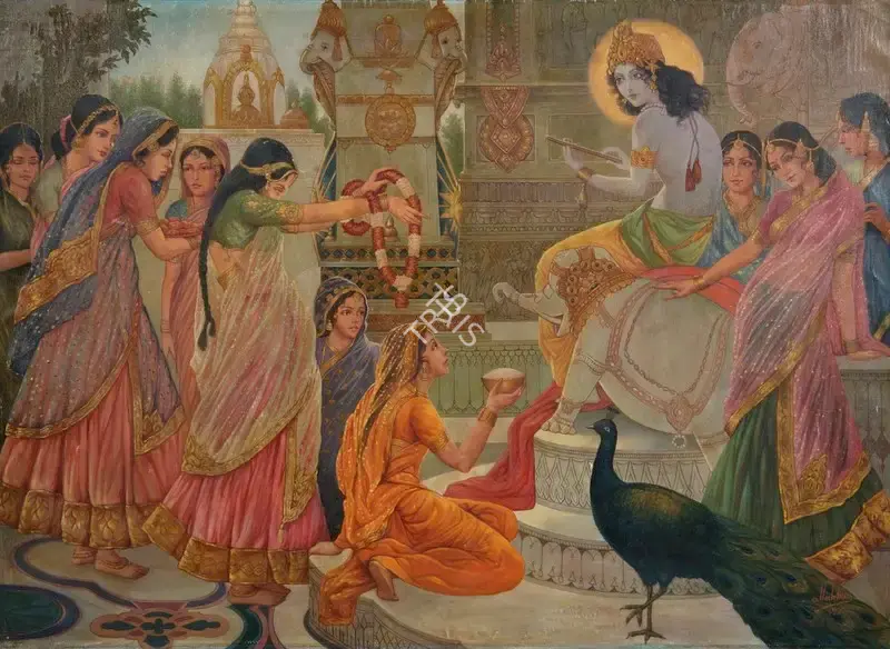 Bukhsh, Ustad Allah (Artist). Gopi'S Dakshana To Krishna, 1932 | Painting