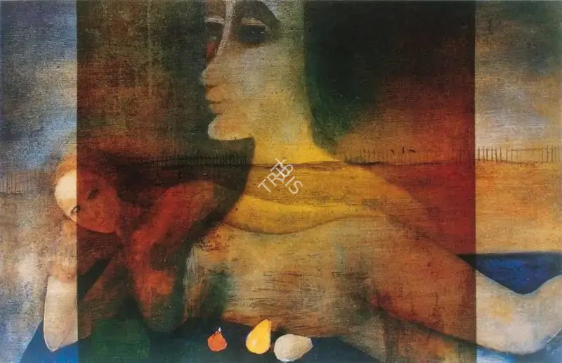 Menon, Anjolie Ela (Artist). Two Faces of Ayesha. Pentimento-mixed media on paper, n.d. | Painting | FineArts | 00372038