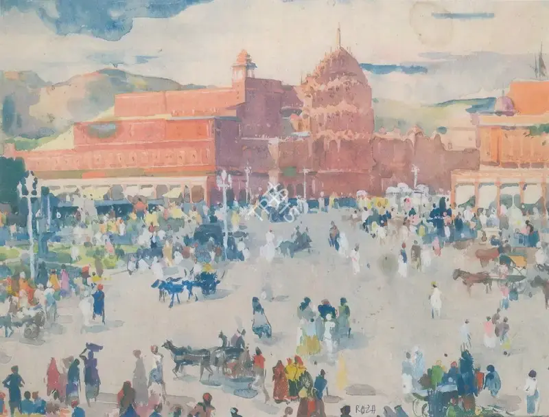 Raza, S.H. (Artist). Jaipur's Big Square, 2000 | Painting