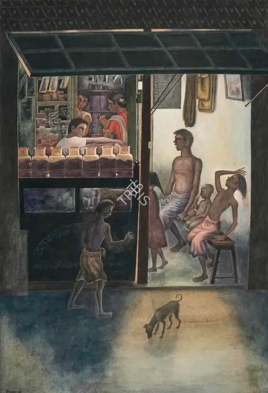 Dev Burman, D.K. (Artist). Neighbourhood Shop, 1968 | Painting