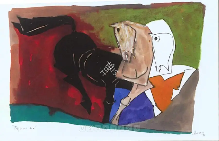Husain, M.F. (Artist). Equus Six, 1981 | Painting