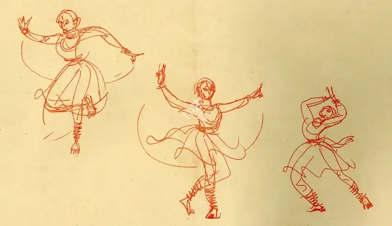 Chavda, Shiavax (Artist). Paramelu by Birju Maharaj, n.d. | Sketch