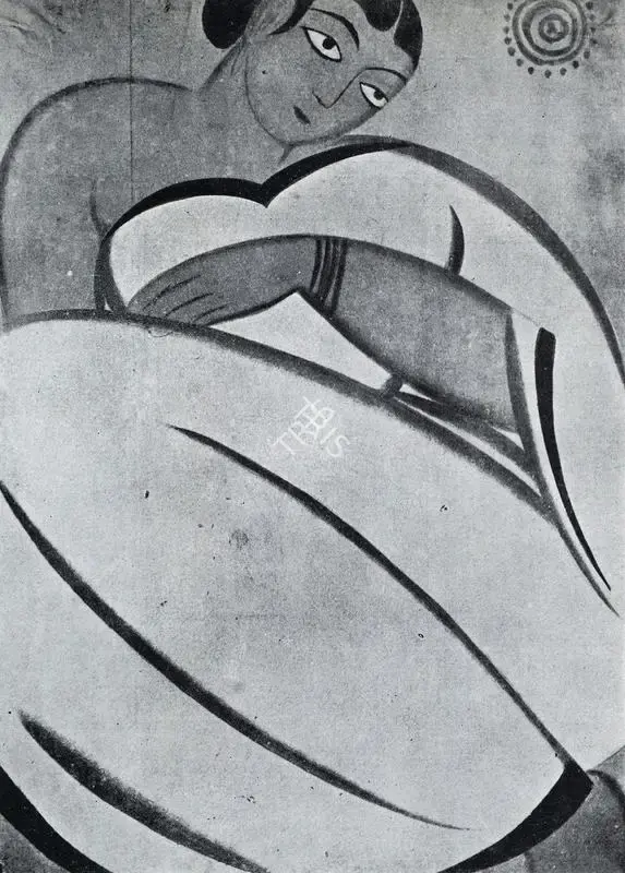 Roy, Jamini (Artist). Crouching Girl. n.d. | Marg, December 1947 | Painting | FineArts | 00673765