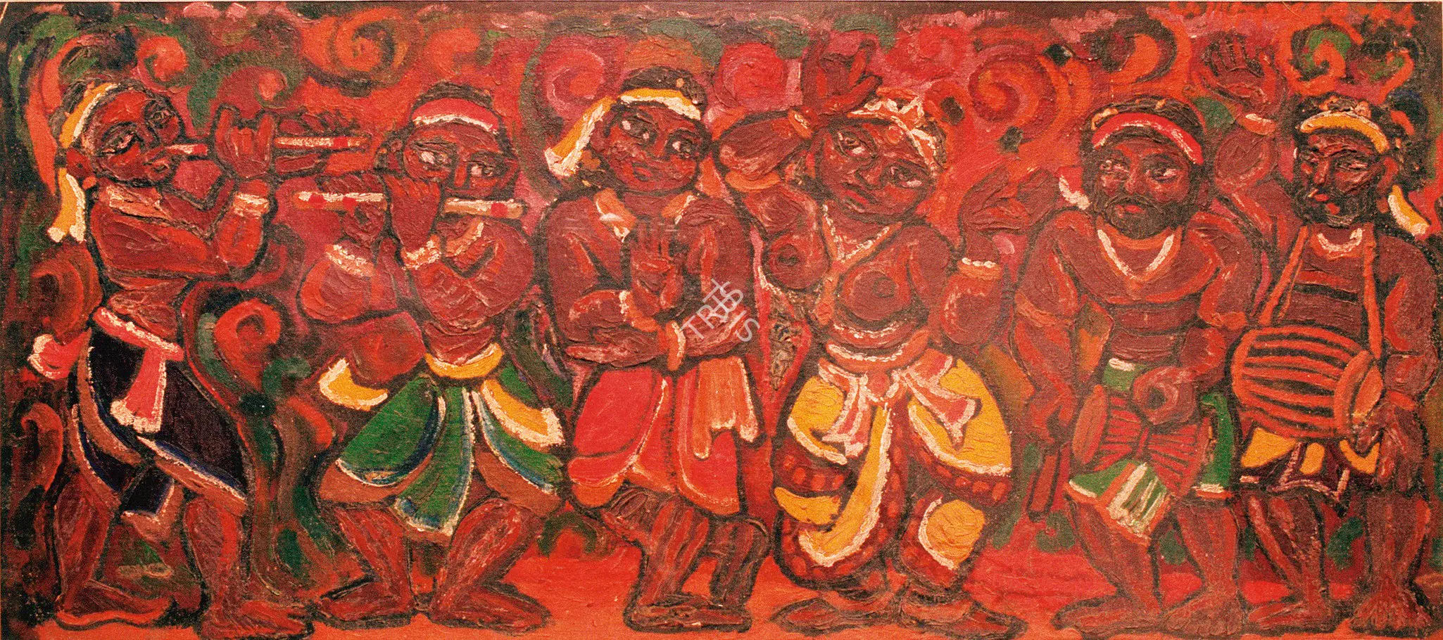 Chittaprosad (Artist). Santhal Dance, 1954 | Painting