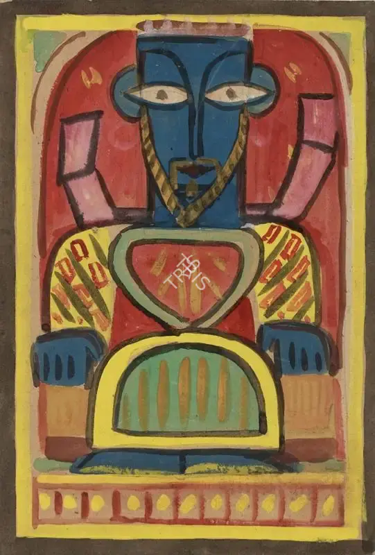 Roy, Jamini (Artist). Untitled (Christ), 1991 | Painting