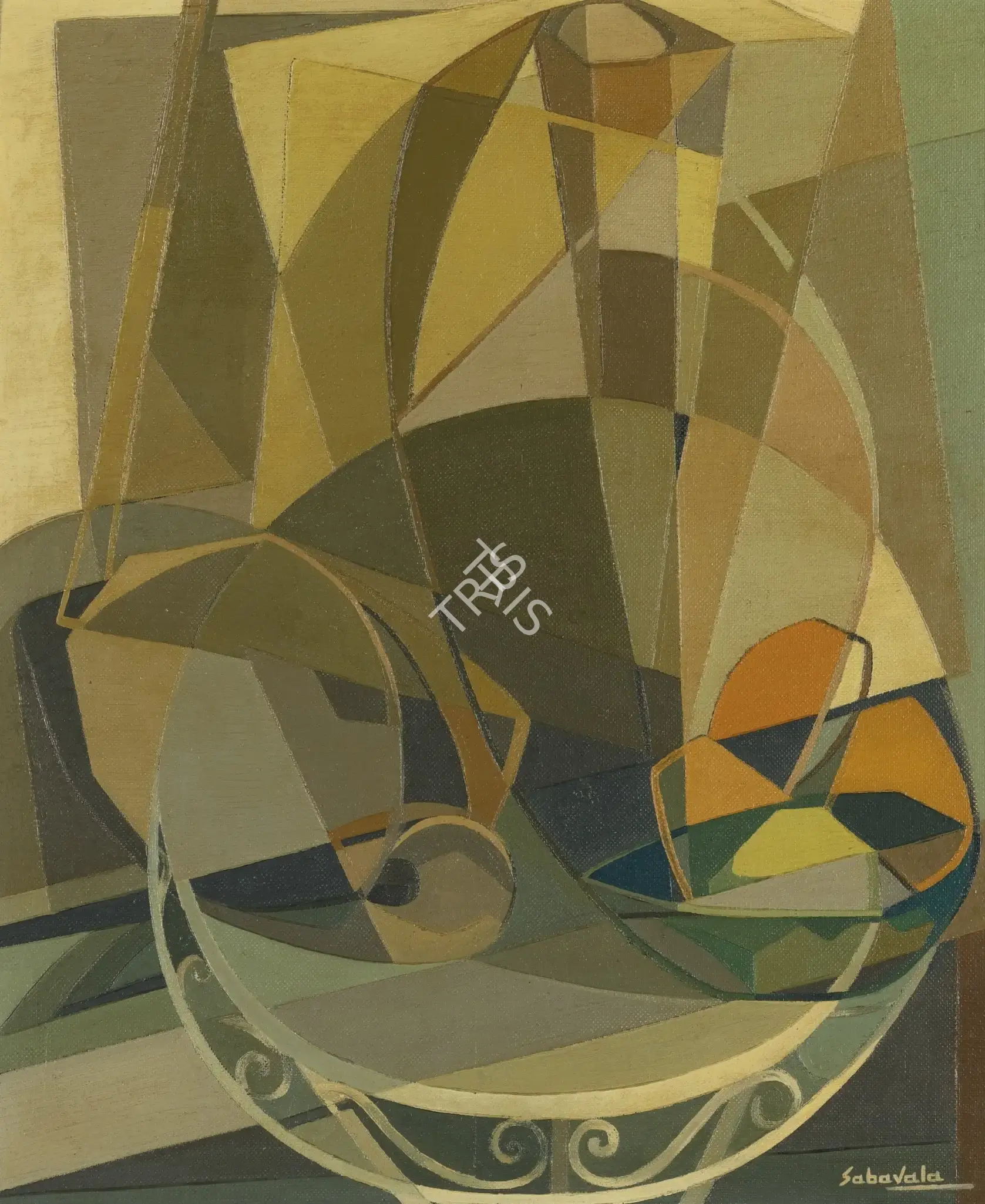 Sabavala, Jehangir (Artist). Earthenware and Fruit. Oil on board, 1958 | Painting | FineArts | 00900840
