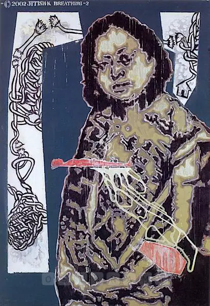 Kallat, Jitish (Artist). Breathing - 2, 2002 | Painting