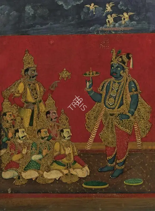Tanjore School (Artist). Mahabharata Series. Mixed media & gold leaf on board, n.d. | Painting | FineArts | 00595435