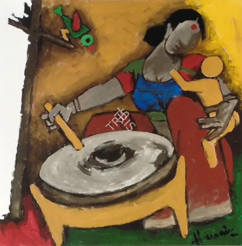 Husain, M.F. (Artist). Untitled (Peasant Woman), n.d. | Painting