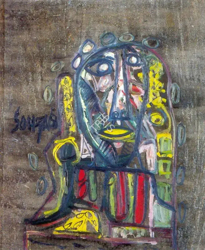 Souza, F.N. (Artist). Head of a Lady, 1963 | Painting