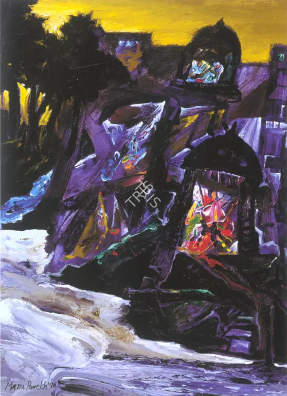 Parekh, Manu (Artist). Ganga. Oil on board, 1990 | Painting  | 00880707