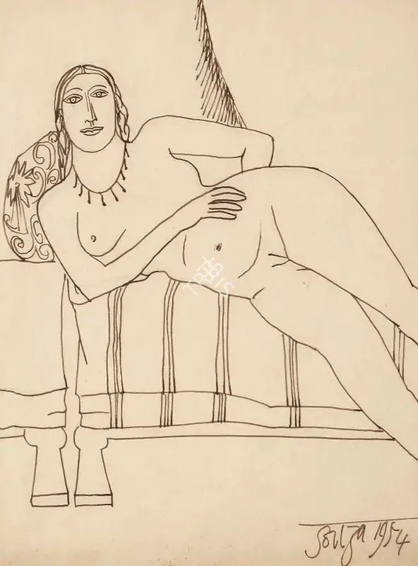 Souza, F.N. (Artist). Untitled, 1954 | Drawing